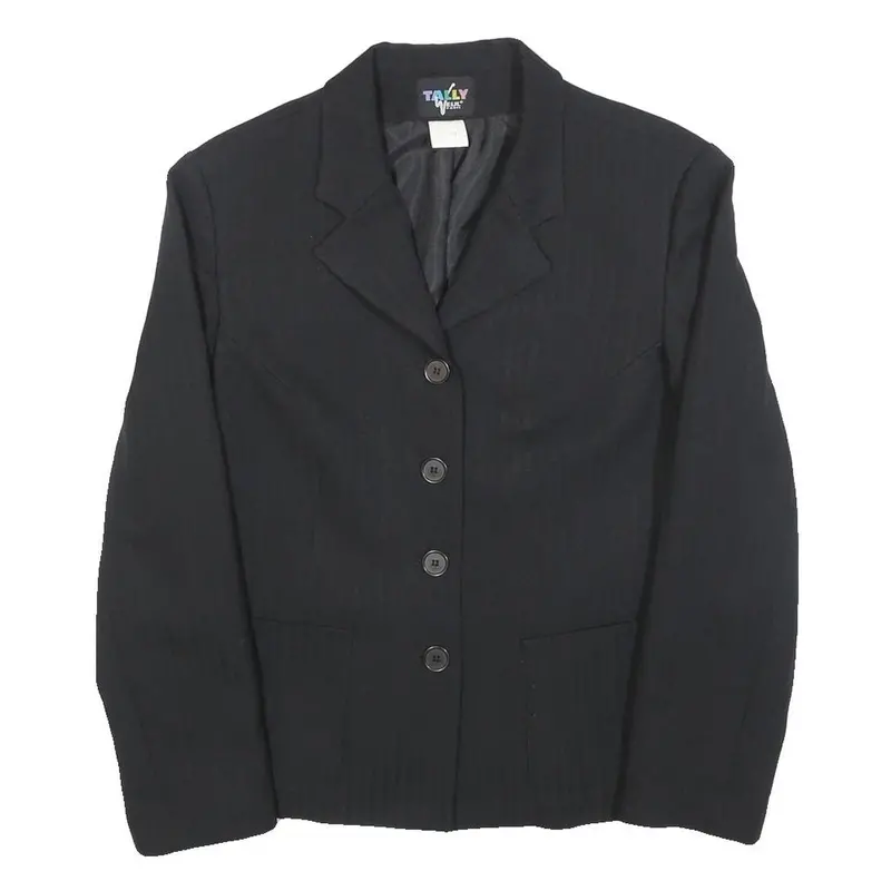 Tally Weijl Womens Black Button Jacket M Polyester Classic Tailored Plain 1