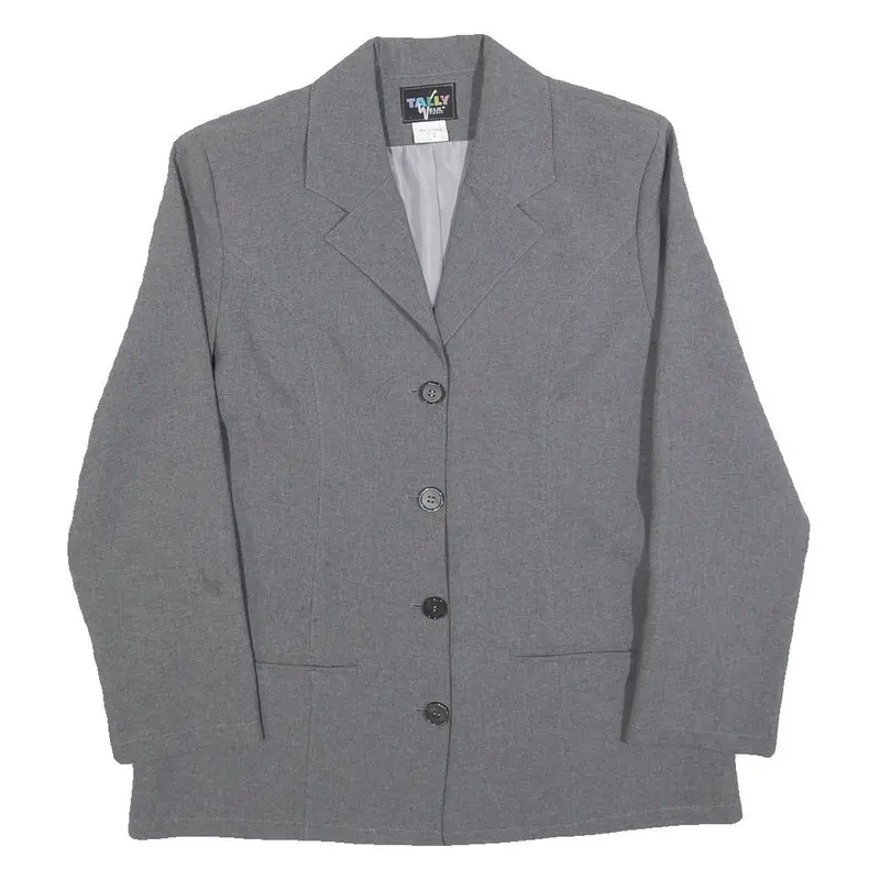 Tally Weijl Womens Grey Button Jacket M Polyester Plain Classic Smart Casual 1