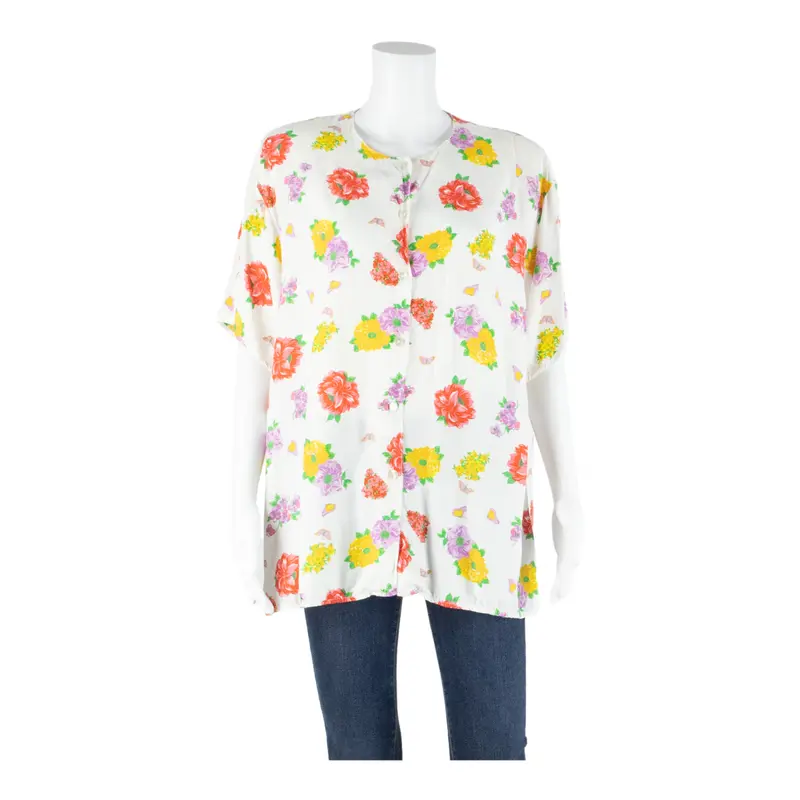 Tally Weijl Womens Printed Blouse White Floral L 1