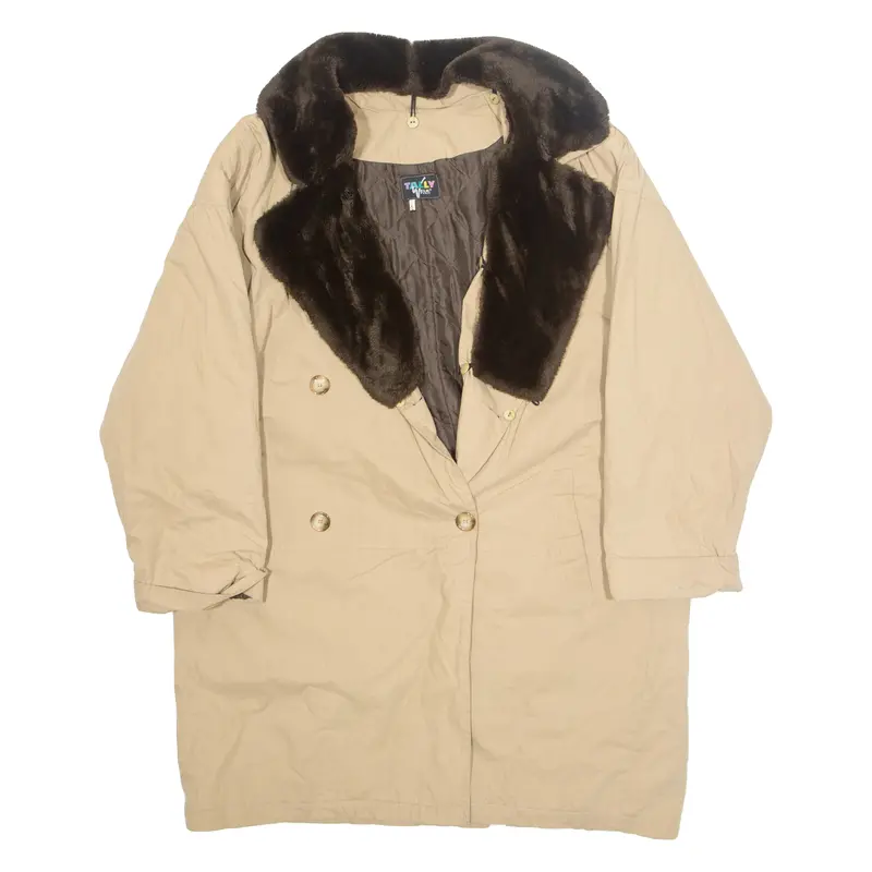 Tally Weul Womens Overcoat Coat Beige M 1