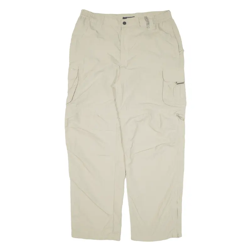 Tcm Cargo Zip-Off Mens Trousers Beige Loose Straight Nylon W35 L31 1