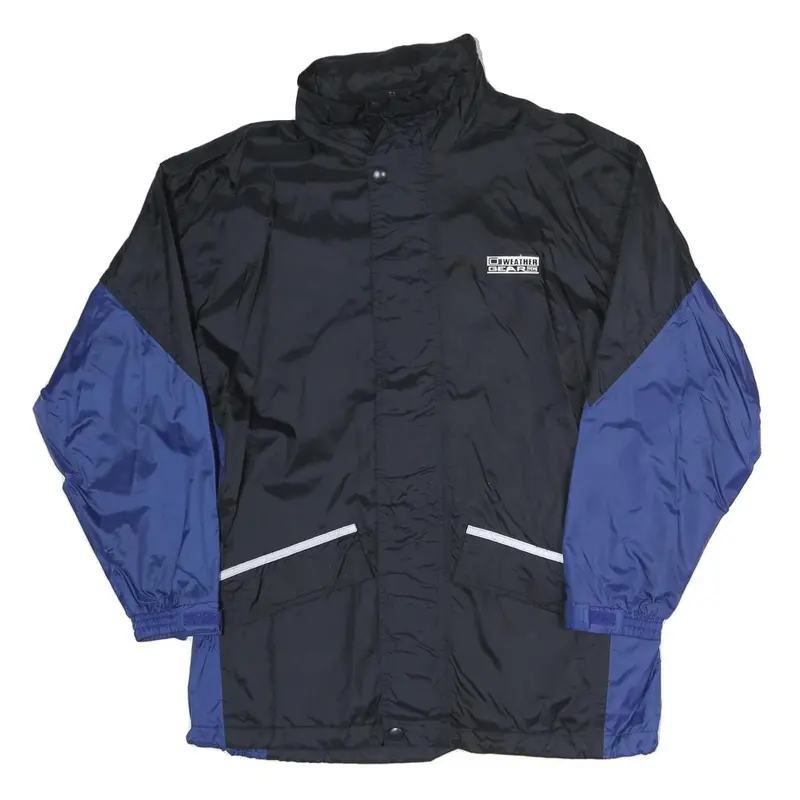 Tcm Mens Black & Blue Weather Gear Zip Jacket M Polyester Blend Outdoor Shell 1