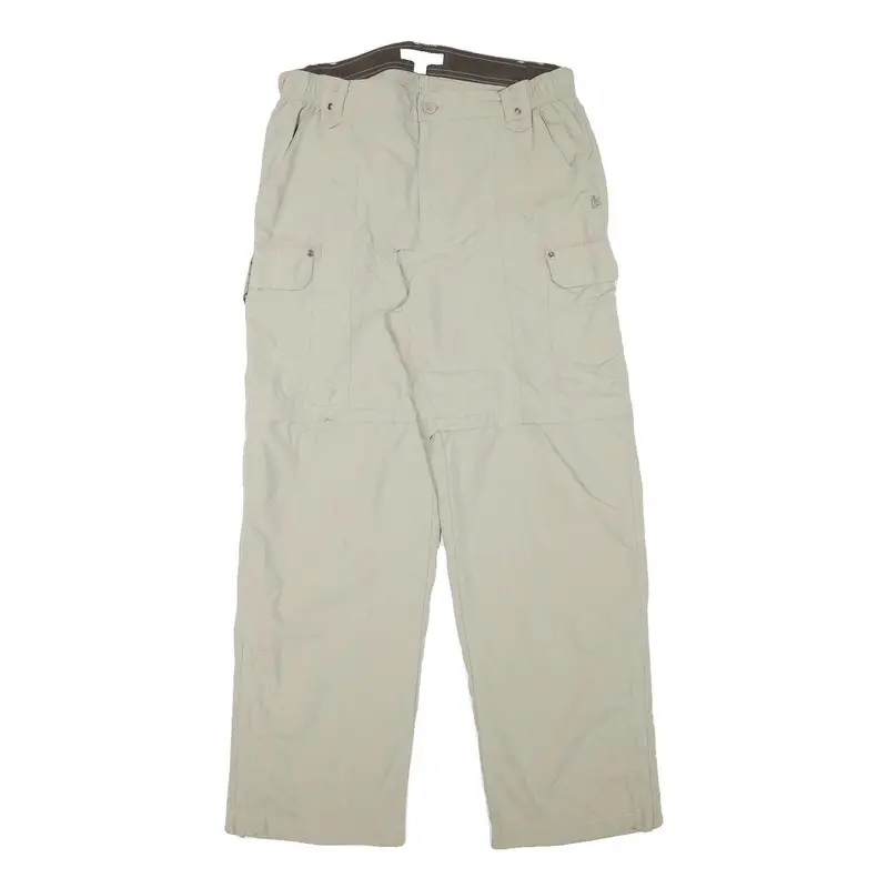 Tcm Mens Relaxed Beige Polyester Blend Cargo Trousers W30 L29 Zip Closure 1