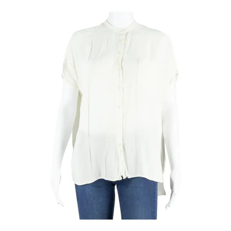 Tcn Womens Shirt Beige Sleeveless Silk S 1