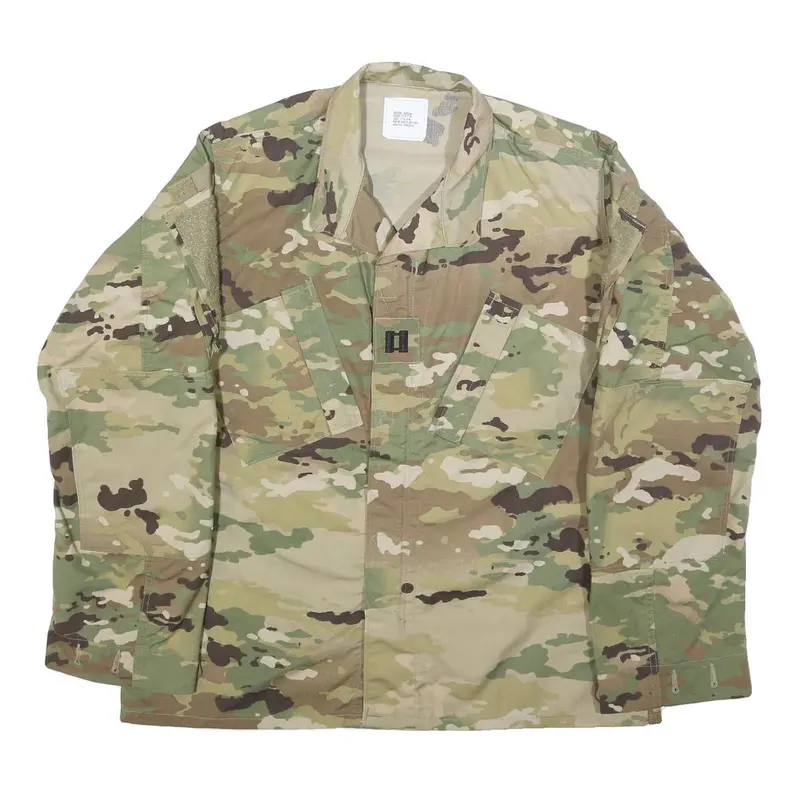 Team Soldier Mens Green Camouflage Military Jacket M Cotton Blend Zip Tactical 1