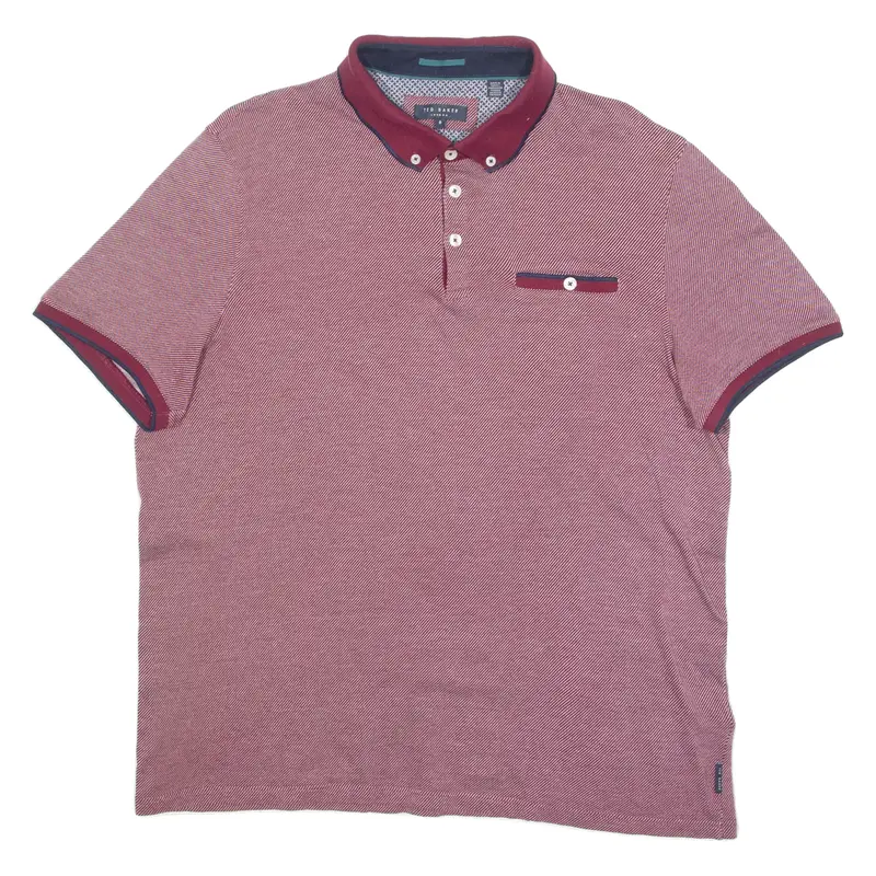 Ted Baker Mens Polo Shirt Maroon Xl 1