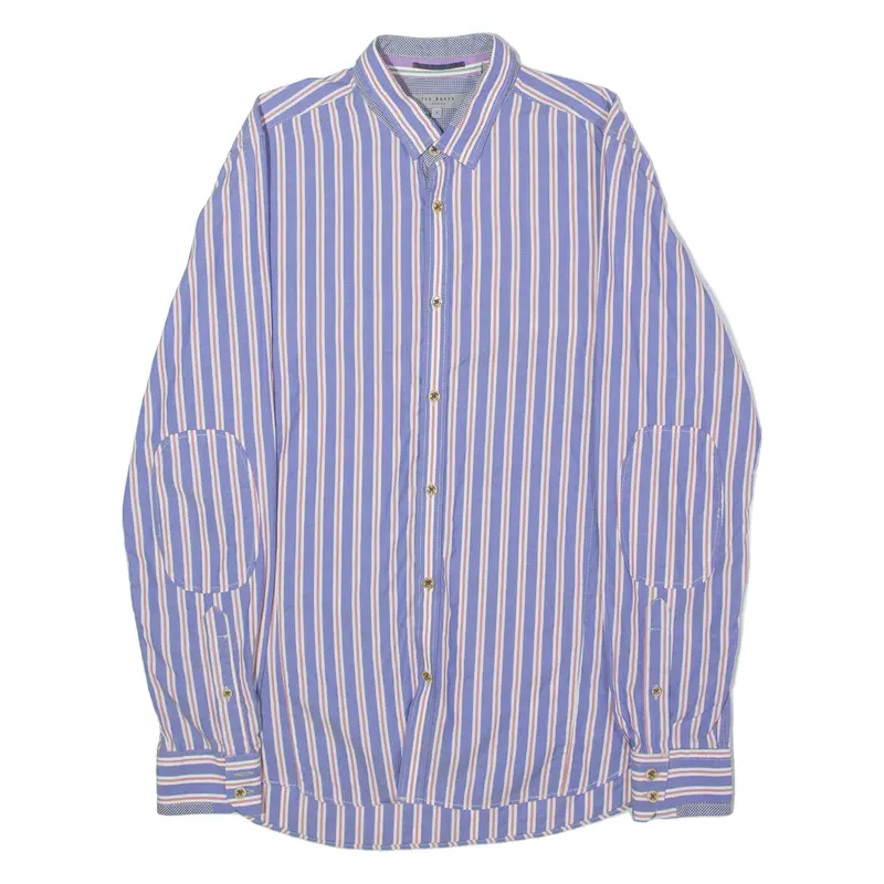 Ted Baker Mens Shirt Blue Striped Long Sleeve M 1