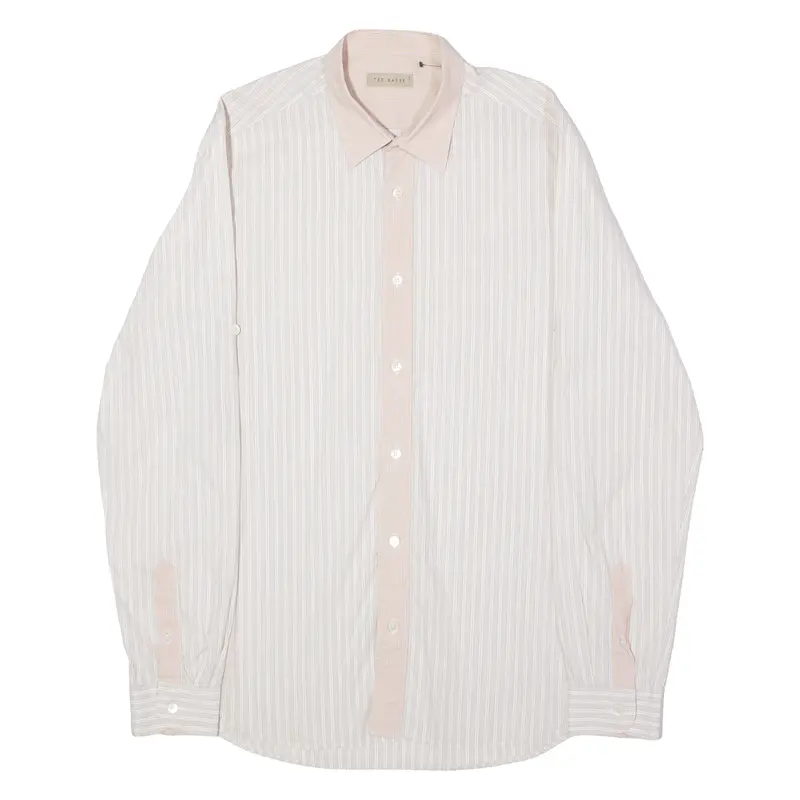 Ted Baker Mens Shirt Pink Striped Long Sleeve S 1
