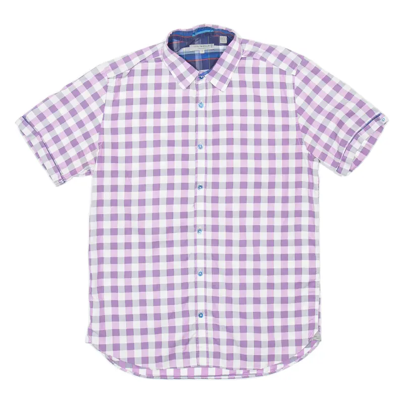 Ted Baker Mens Shirt Purple Check S 1