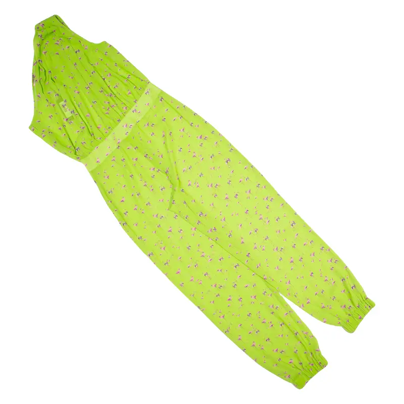 Ted Baker One Shoulder Sheer Flamingo Design Womens Jumpsuit Green Tapered M 1