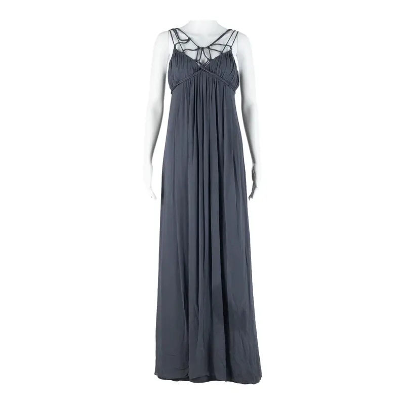 Ted Baker Womens Day Dress Grey Silk Sleeveless Long Xs 1