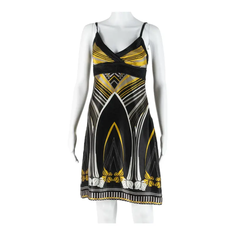 Ted Baker Womens Mini Dress Black Silk Striped Sleeveless Short S 1