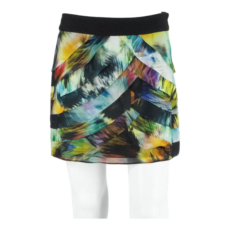 Ted Baker Womens Mini Skirt Blue Short Crazy Pattern M 1