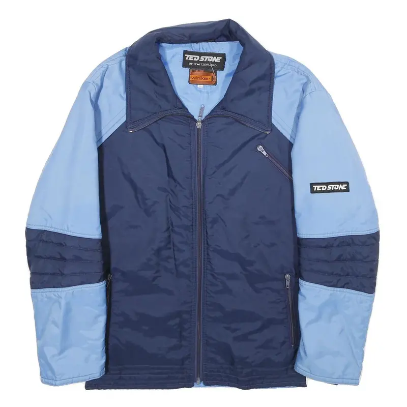 Ted Stone Mens Blue & Navy Zip-Up Polyamide Jacket Xl Lightweight Casual 1