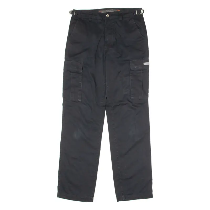 Teddy's Cargo Mens Twill Trousers Black Regular Straight W33 L32 1