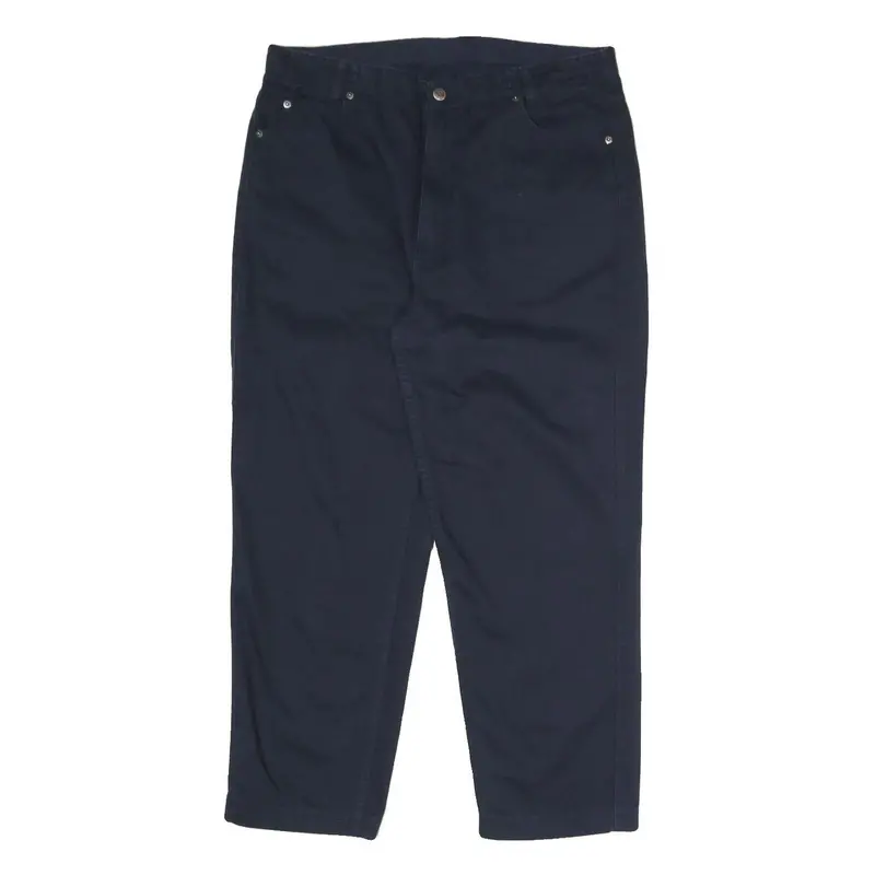 Teddy's Jeans Mens Cotton Blend Regular Navy Blue Trousers W34 L36 Classic Zip 1