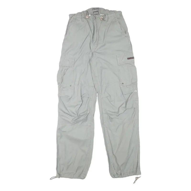 Teddys Mens Relaxed Polyester Blend Grey Cargo Trousers W27 L31 Casual Workwear 1