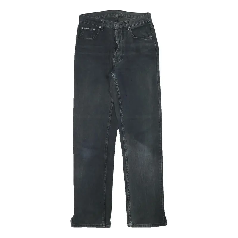 Teddys Womens Black Denim Regular Fit Straight Leg Cotton Blend Jeans W27 L31 1