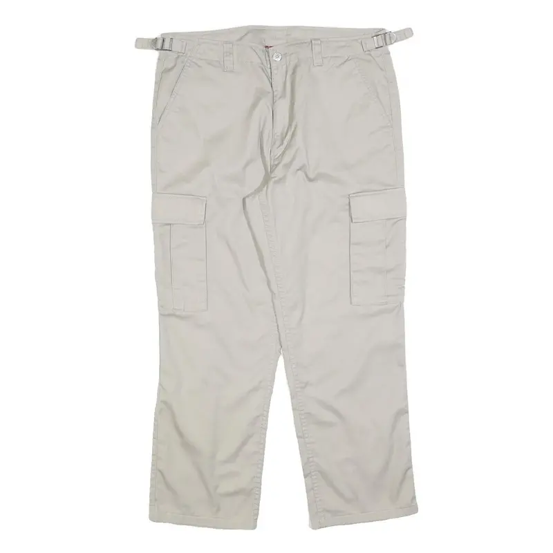 Teddy's Womens Cotton Blend Beige Relaxed Cargo Trousers W34 L28 Casual Utility 1