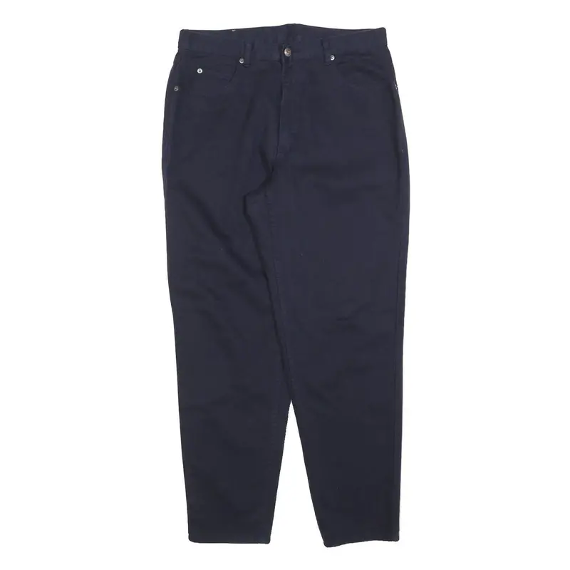 Teddys Womens Cotton Blend Navy Regular Fit Trousers W32 L30 Classic Zip Closure 1