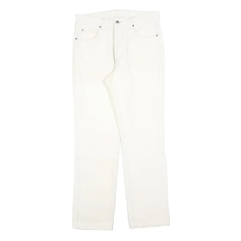 Teddys Womens Jeans White Regular Straight Denim W32 L30 Cotton Blend Zip 1