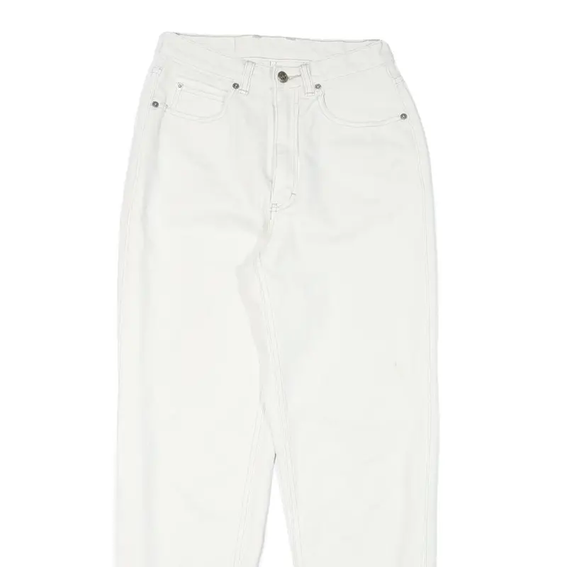 Teddys Womens Jeans White Relaxed Straight Cotton Blend W24 L28 Casual Wear 2