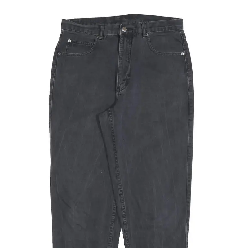 Teddys Womens Regular Fit Black Denim Jeans W30 L30 Classic Cotton Blend Zip 2