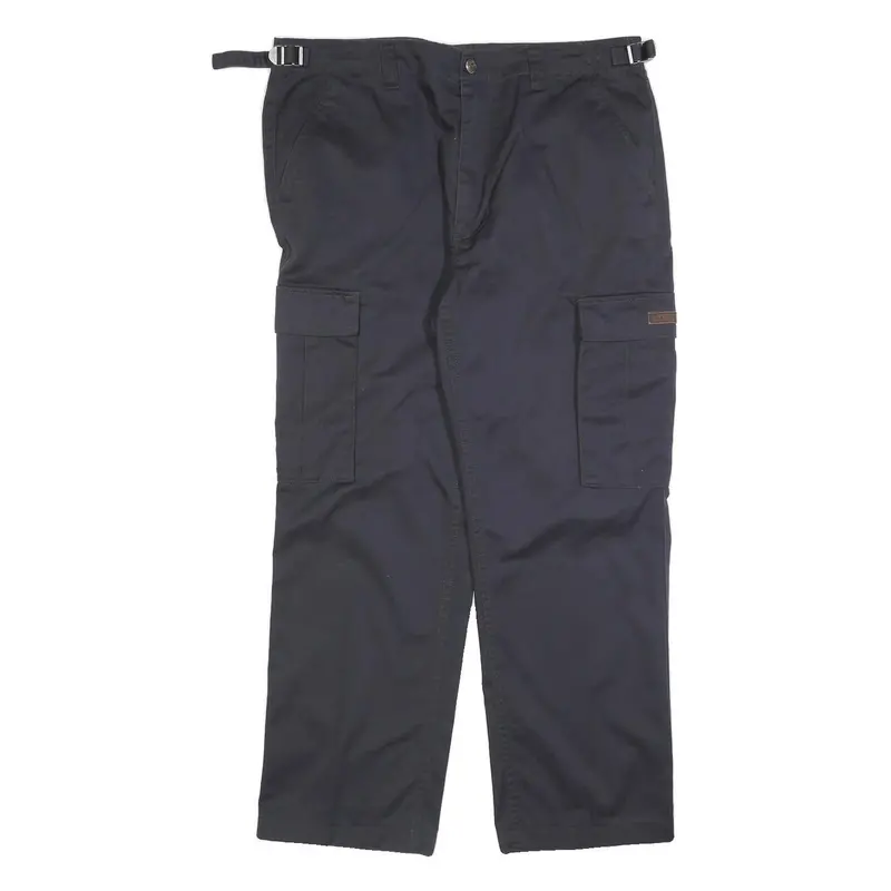 Teddy's Womens Relaxed Navy Blue Cargo Trousers W36 L28 Cotton Blend Zip Pocket 1