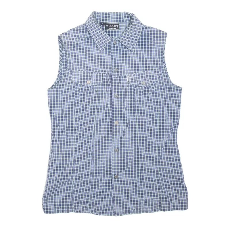 Teddy's Womens Shirt Purple Check Sleeveless S 1