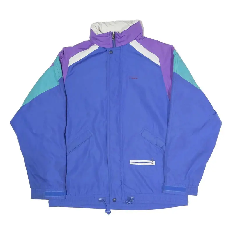 Tenson Mens Blue & Purple Colourblock Jacket M Polyester Blend Zip Casual Retro 1