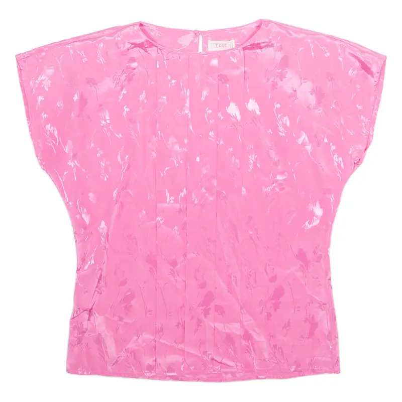 Tess Womens Printed Top Pink Sleeveless Floral M 1