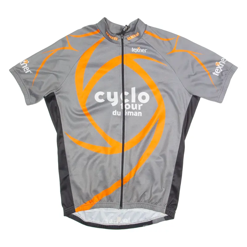 Texner Cycling Zip Up Mens Jersey Grey High Neck M 1