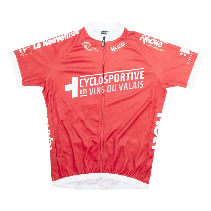 Texner Full Zip Cycling Mens Jersey Red L 1