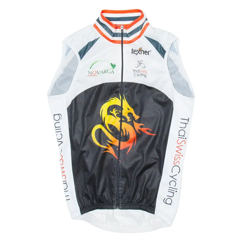Texner Full Zip Cycling Mens Jersey White Sleeveless L 1