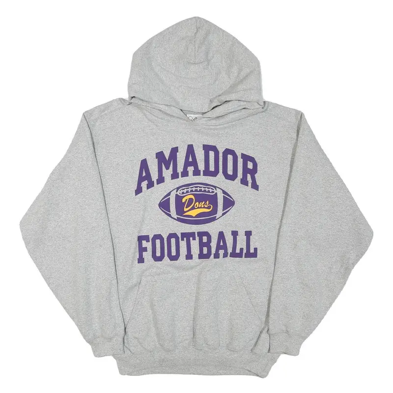 The Cotton Exchange Mens Grey Amador Football Hoodie M Casual Cotton Blend 1