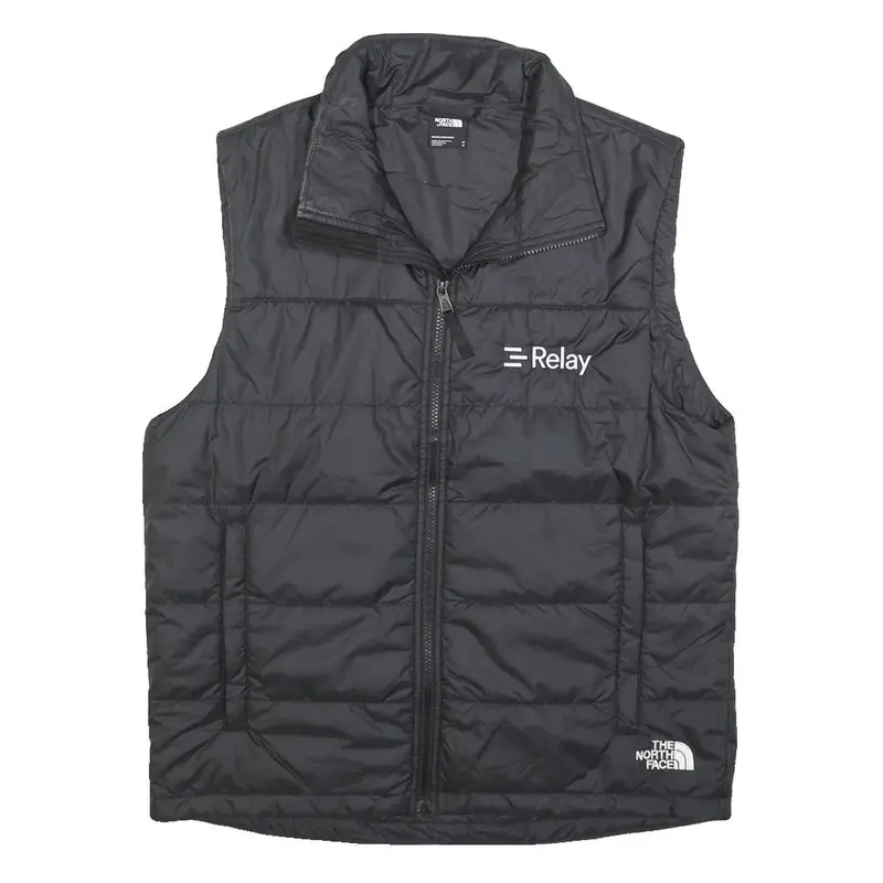 The North Face Mens Black Relay Quilted Jacket M Polyester Zip Pocket Outdoor 1