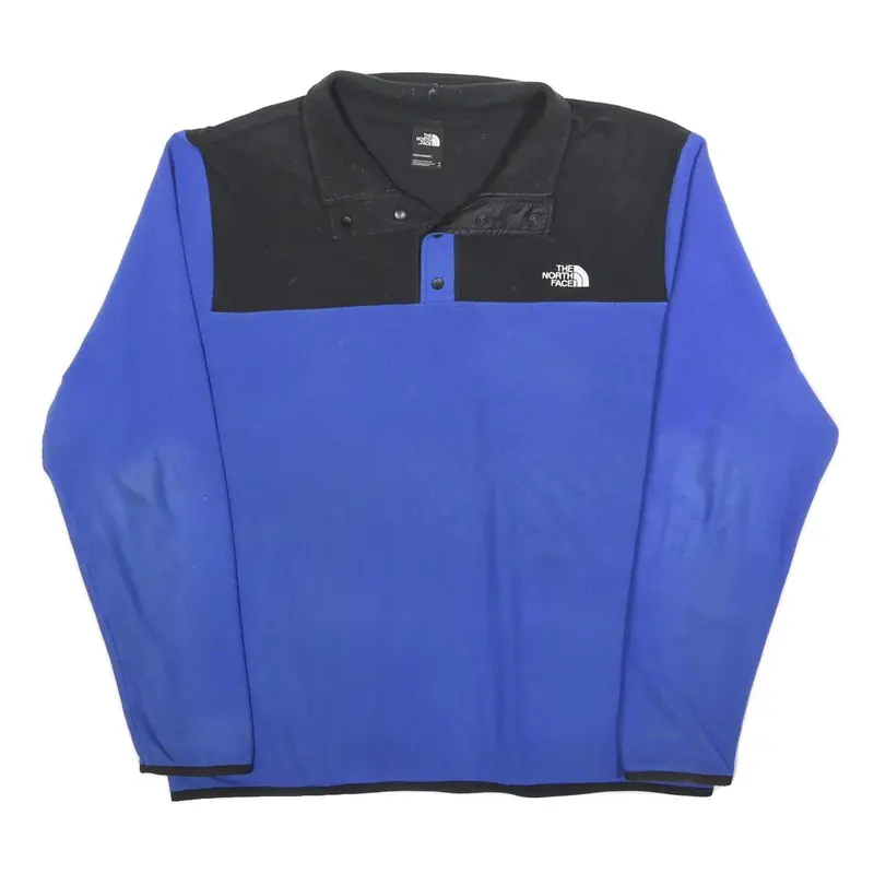 The North Face Mens Blue & Black Pullover Plain Crew Neck Basic Knit Xl Fleece 1