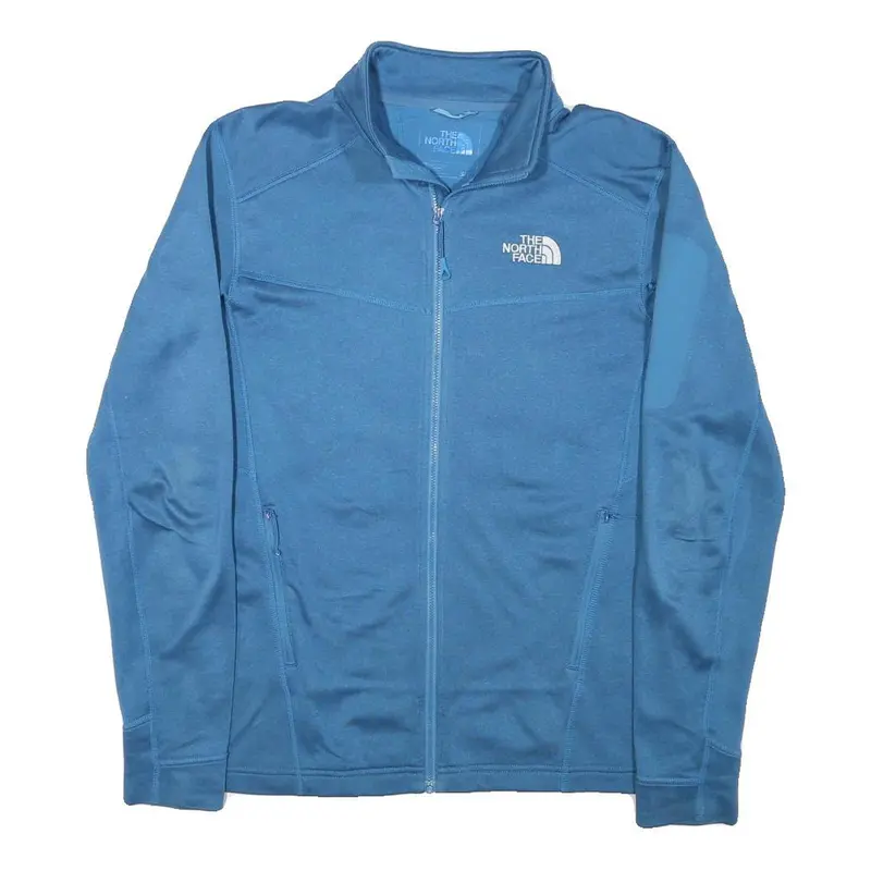 The North Face Mens Blue Jacket S Polyester Blend Zip Plain Casual Outdoor 1