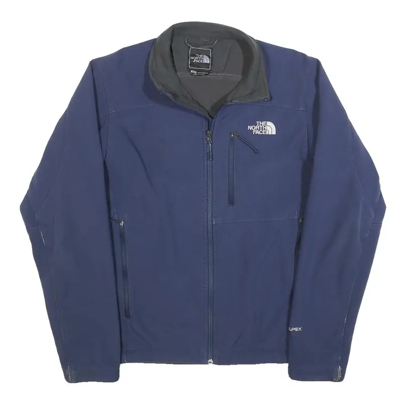 The North Face Mens Blue Softshell Jacket S Polyester Blend Zip Outdoor Athletic 1