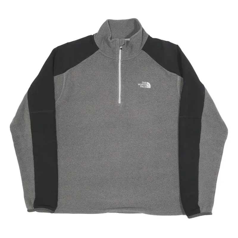 The North Face Mens Grey & Black Outdoor Pullover Plain Crew Neck Basic Knit L 1