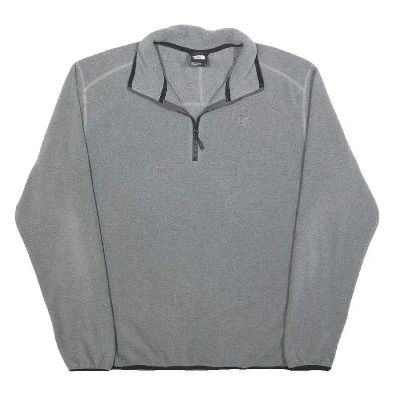 The North Face Mens Grey Pullover Plain Crew Neck Basic Knit L Fleece Jumper 1