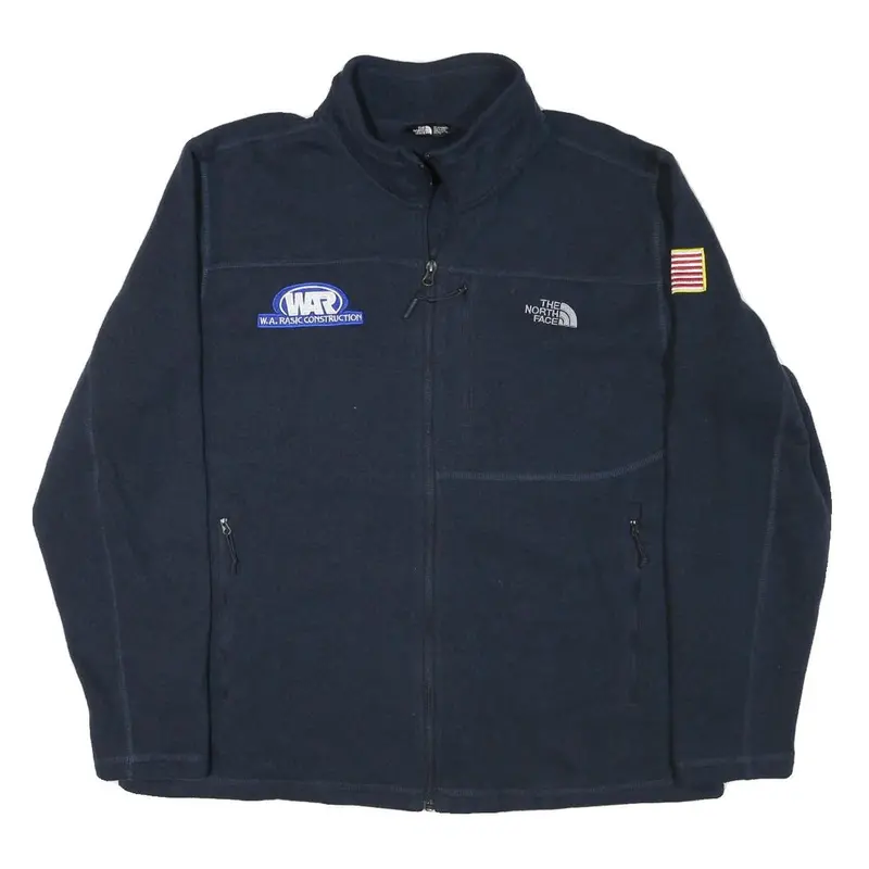 The North Face Mens Navy Blue Casual Jacket 2Xl Polyester Blend Zip Outerwear 1