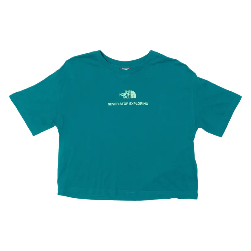 The North Face Never Stop Exploring Cropped Womens T-Shirt Green S 1