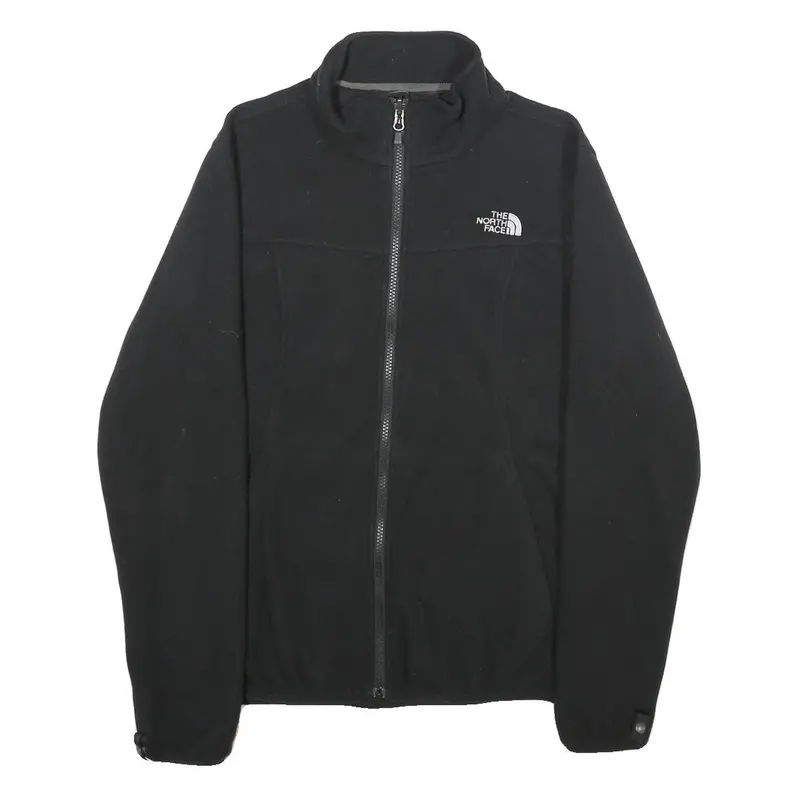 The North Face Womens Black Fleece Jacket M Polyester Zip Activewear Casual 1