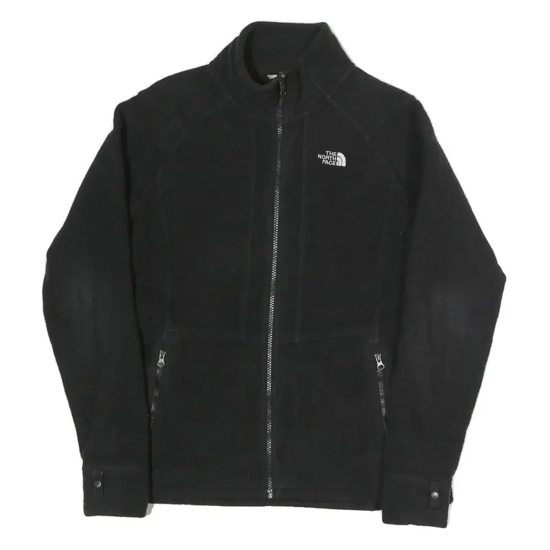 The North Face Womens Black Jacket M Polyester Blend Zip Plain Outdoor Casual 1