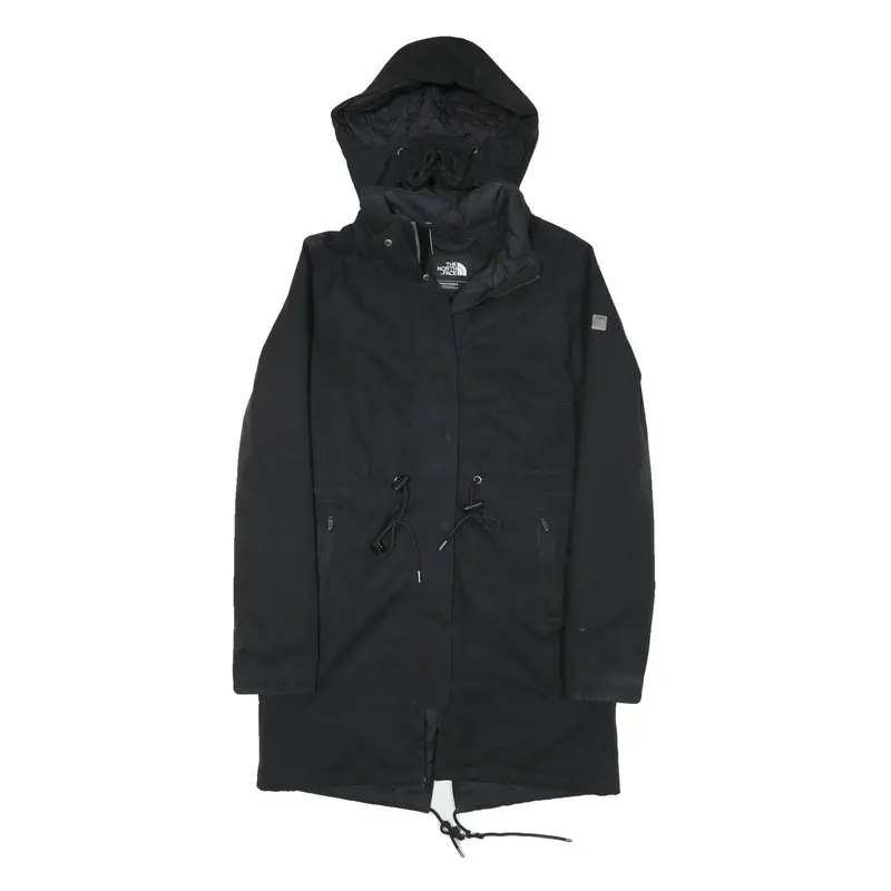 The North Face Womens Black Outdoor Jacket S Polyester Blend Plain Hooded Zip 1