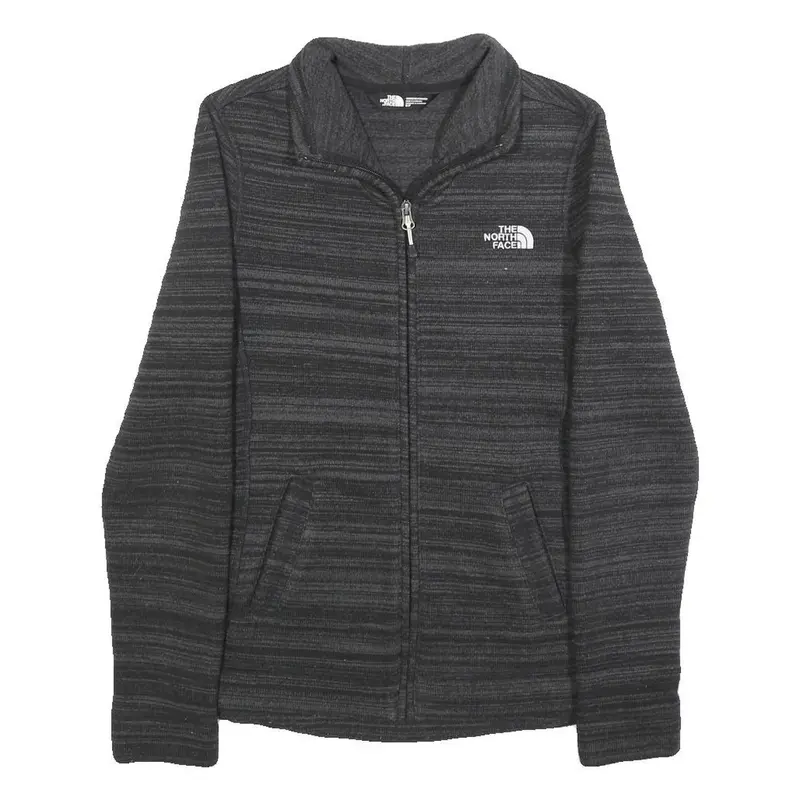 The North Face Womens Black Slim Polyester Zip Jacket S Striped Outdoor 1