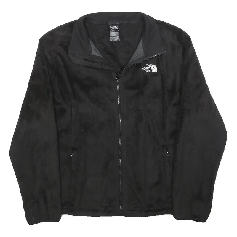 The North Face Womens Black Zip Jacket Xl Polyester Fleece Logo Casual Outdoor 1