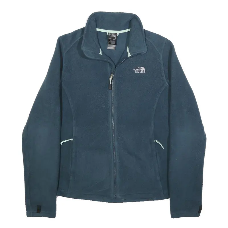 The North Face Womens Blue Fleece Jacket M Polyester Zip Casual Outdoor 1