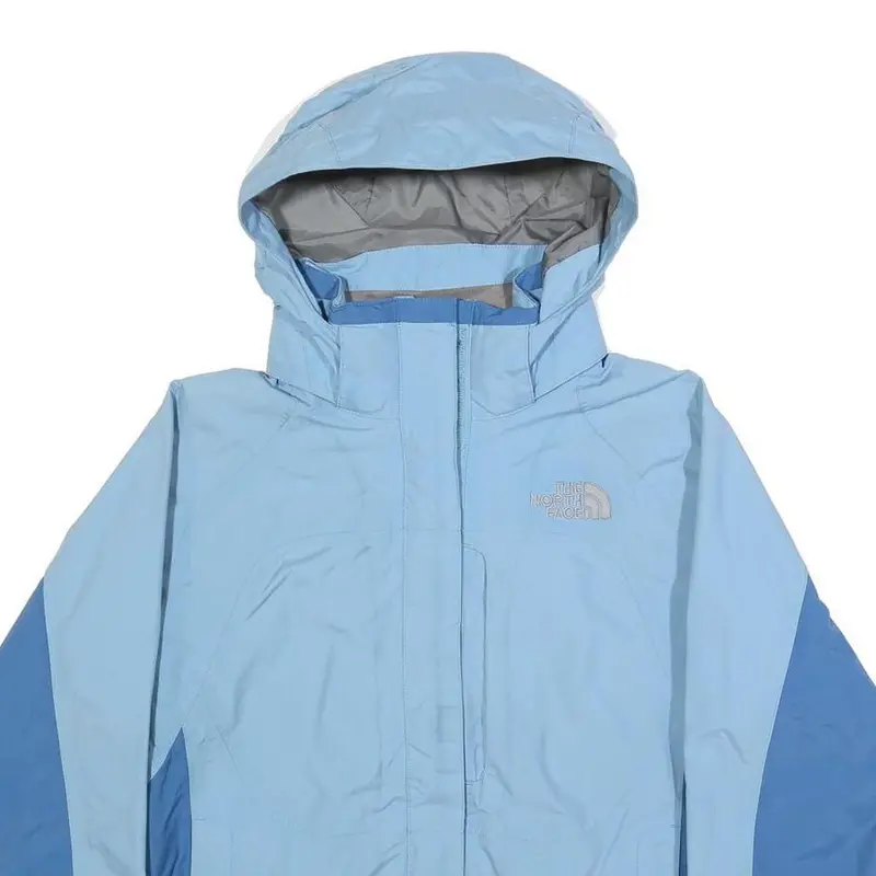 The North Face Womens Blue & Light Blue Outdoor Jacket S Nylon Zip Plain Hooded 2